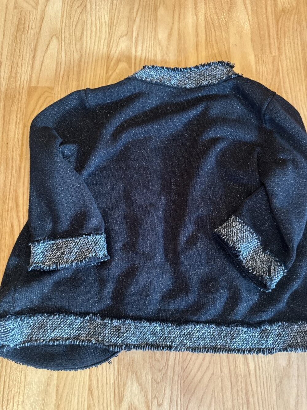 Peter Nygard Black Metallic Bouclé Trim Blazer Jacket Plus 1X - Picture 3 of 5